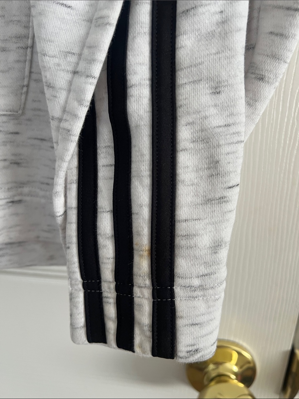 adidas White Heather Pullover Hoodie with Black Logo - Picture 7 of 7